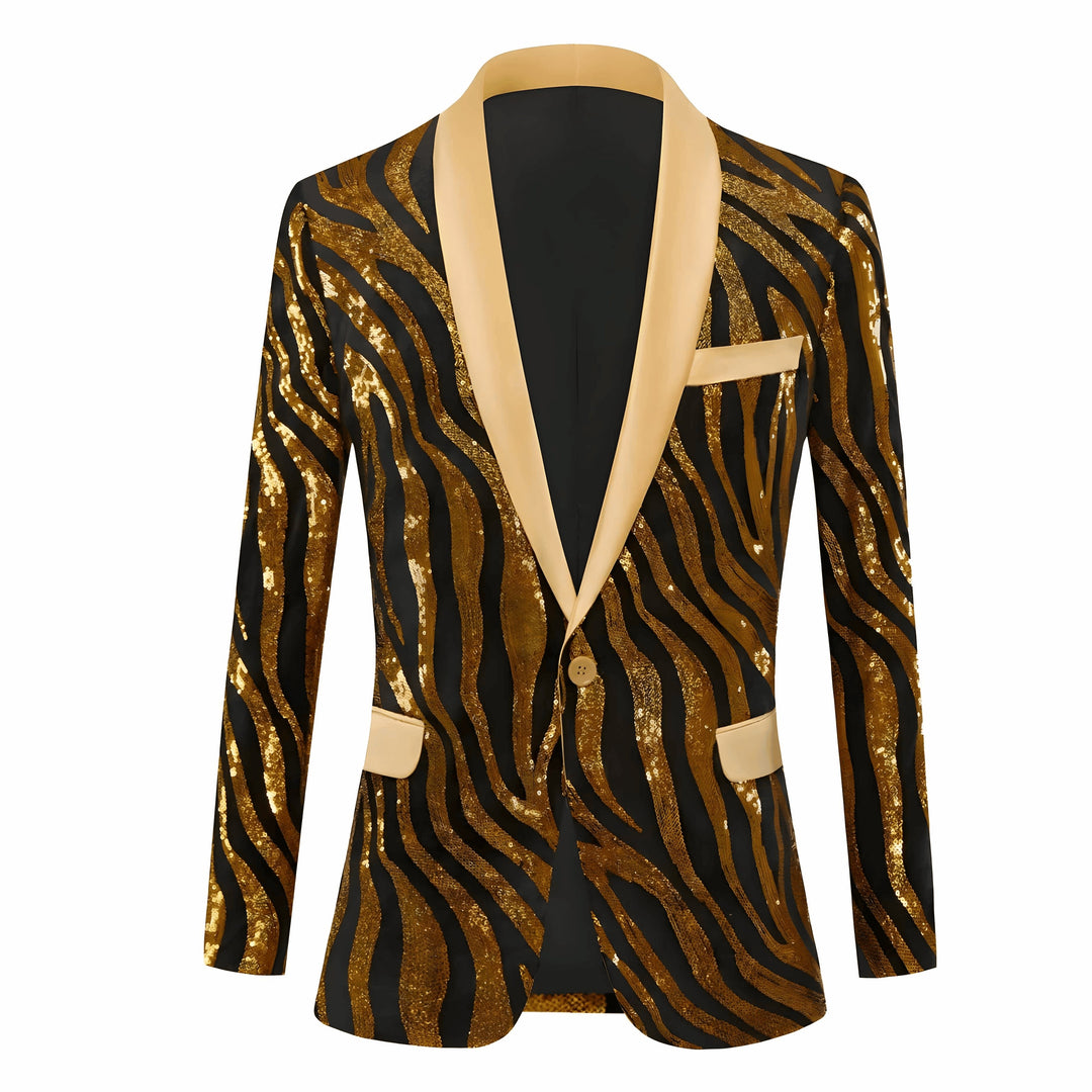Abernathy Sequin Blazer Wynston Duke Gold XS 
