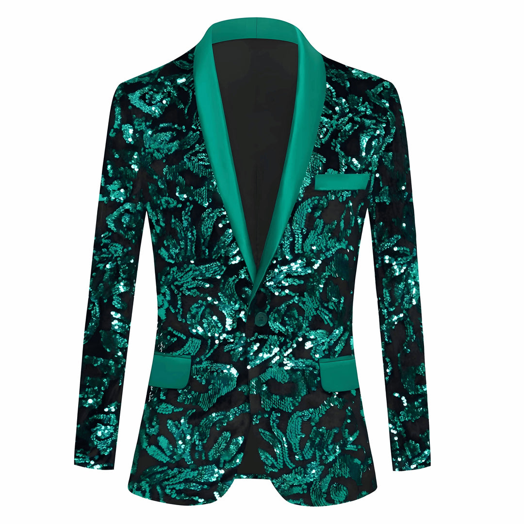 Abernathy Sequin Blazer Wynston Duke Green XS 