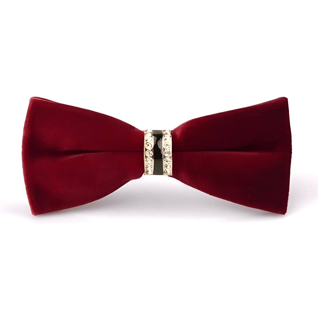 Alistair Velvet Bow Tie Wynston Duke Burgundy 