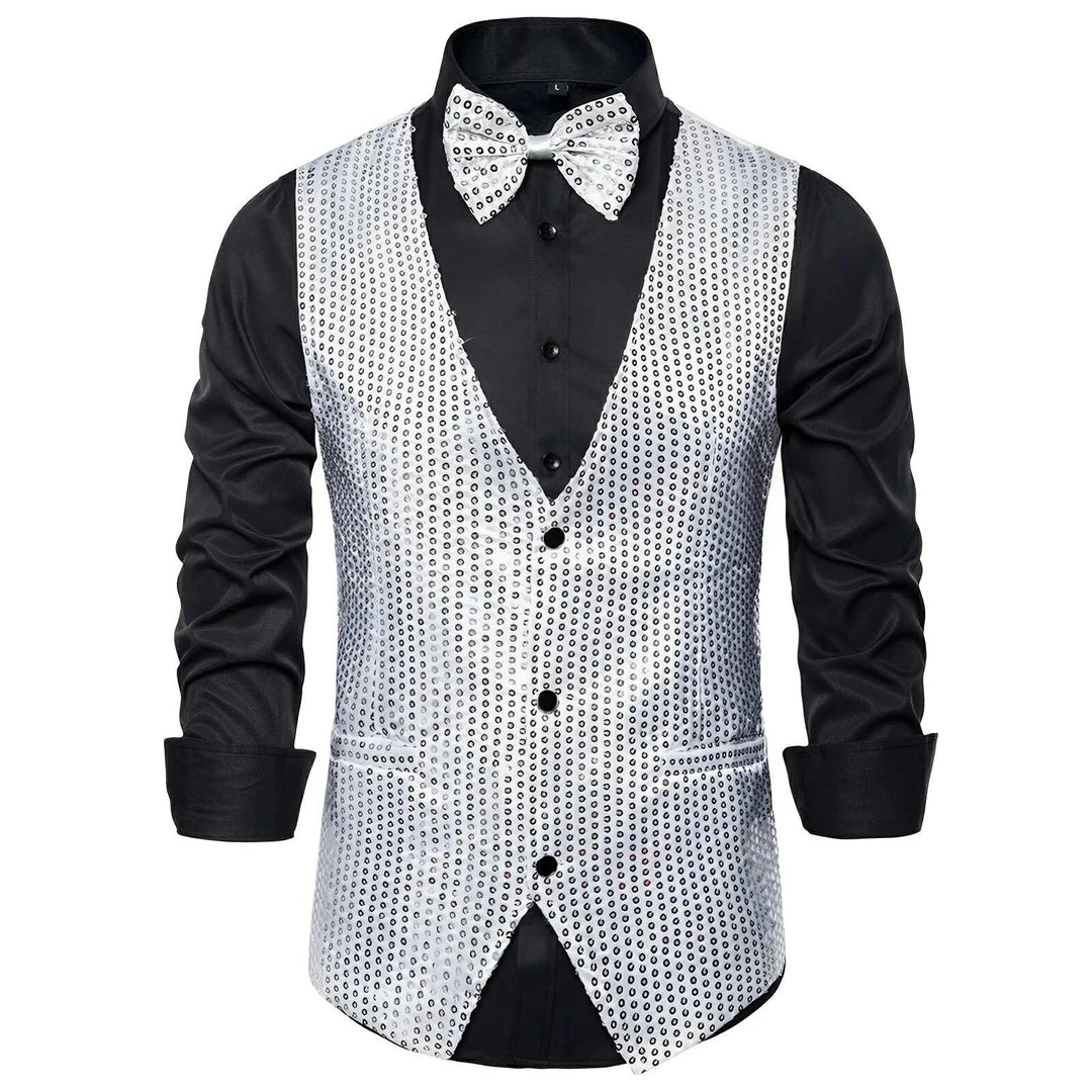 Delaney Sequin Vest Wynston Duke Silver S 