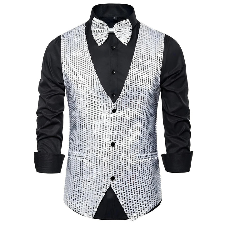 Delaney Sequin Vest Wynston Duke Silver S 