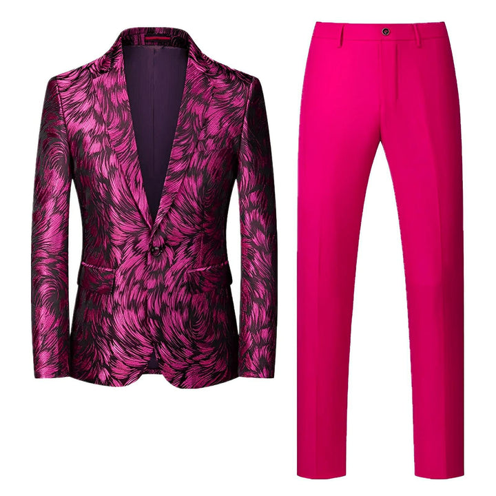 Elcott Jacquard Suit Wynston Duke Rose Red 2XS 