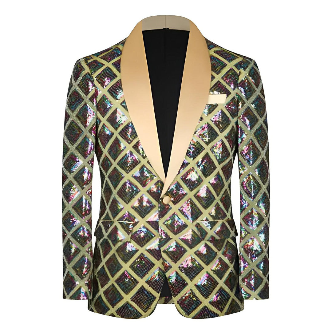 Ellison Sequin Blazer Wynston Duke Gold 36R 