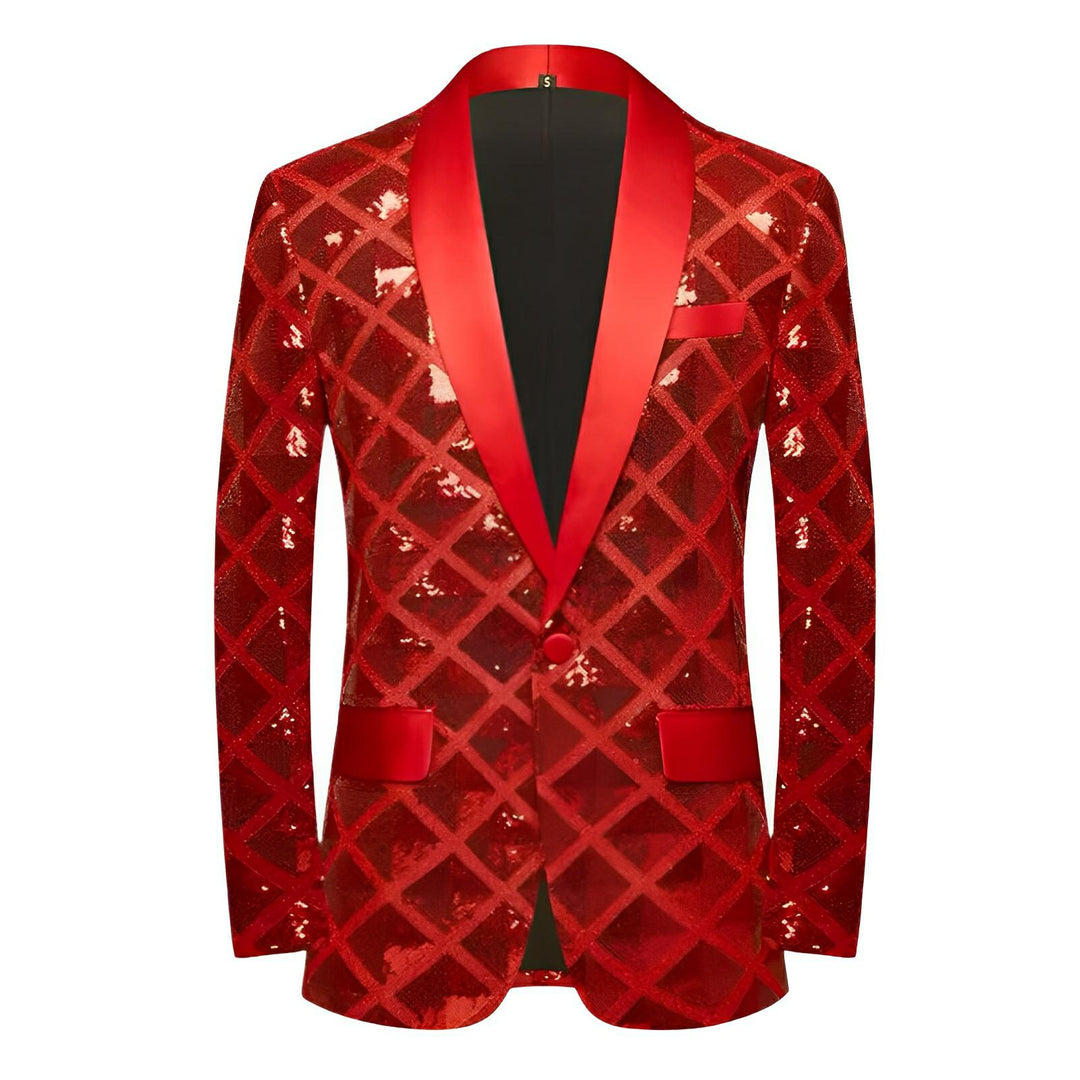 Ellison Sequin Blazer Wynston Duke Red 36R 