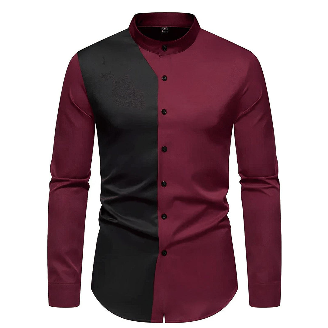 Fitzroy High-Collar Shirt Wynston Duke Wine S 