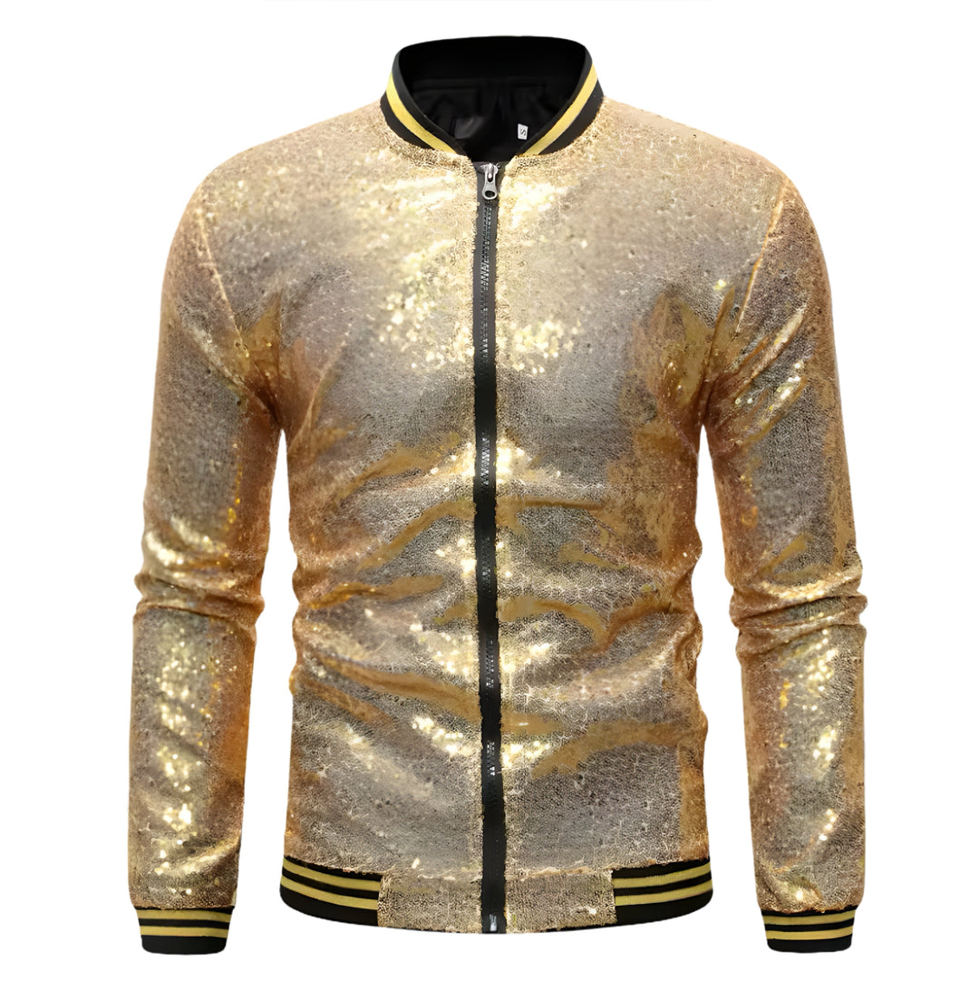 Gatsby Sequin Bomber Jacket Watson Duke Gold S 