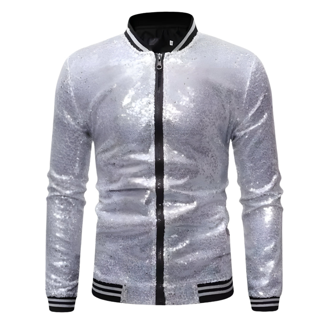 Gatsby Sequin Bomber Jacket Watson Duke Silver S 