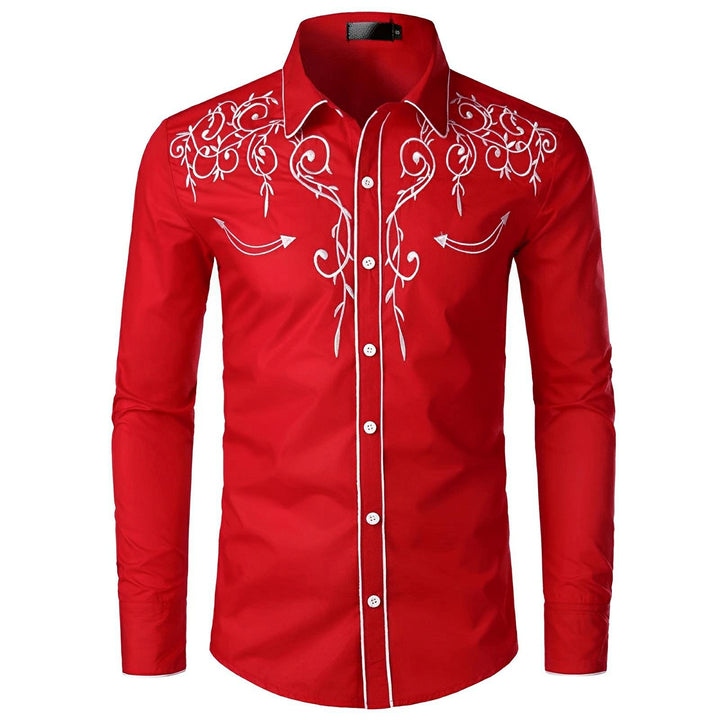 Hadley Embroidered Shirt Wynston Duke Red S 