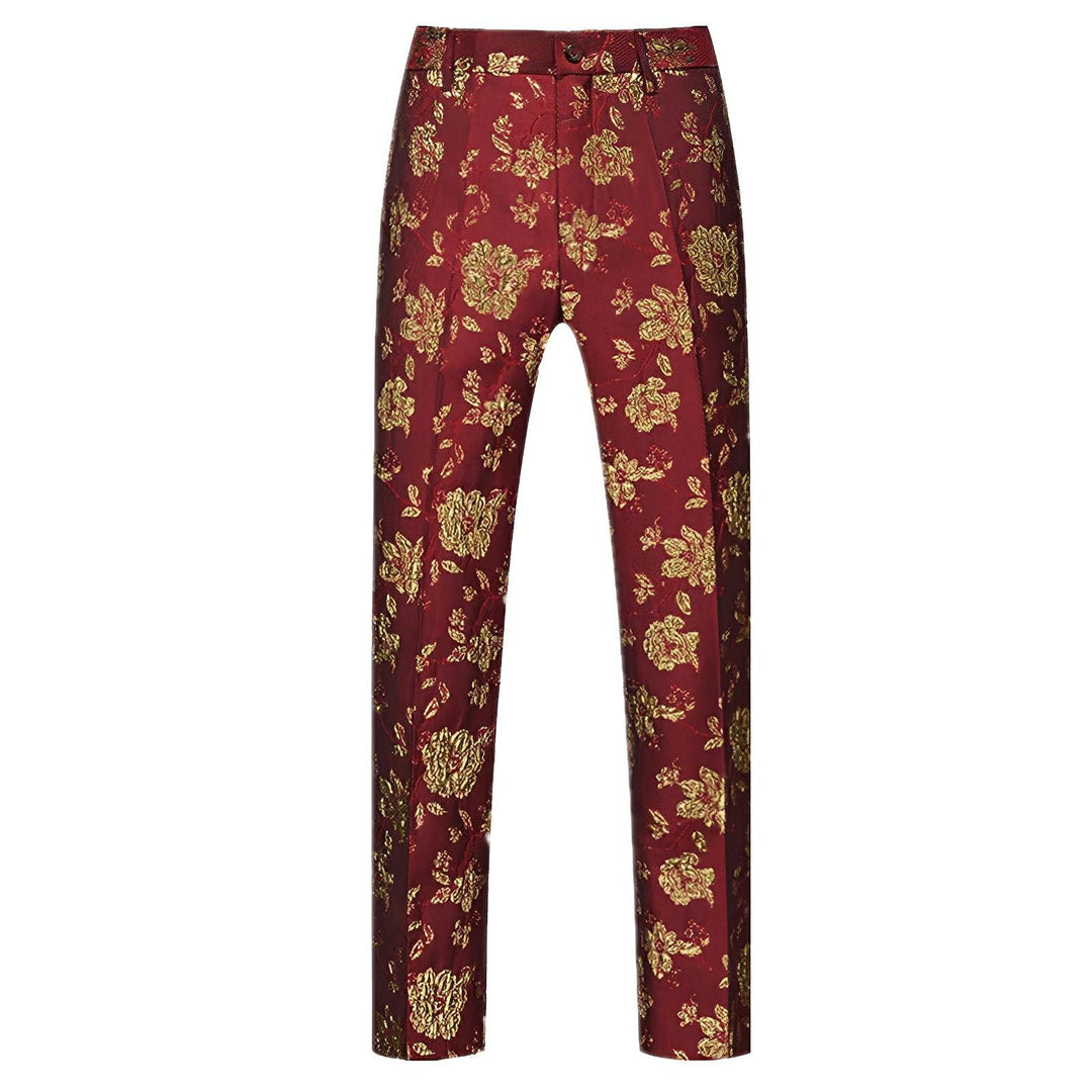 Huxley Jacquard Trousers Wynston Duke Gold Red S 