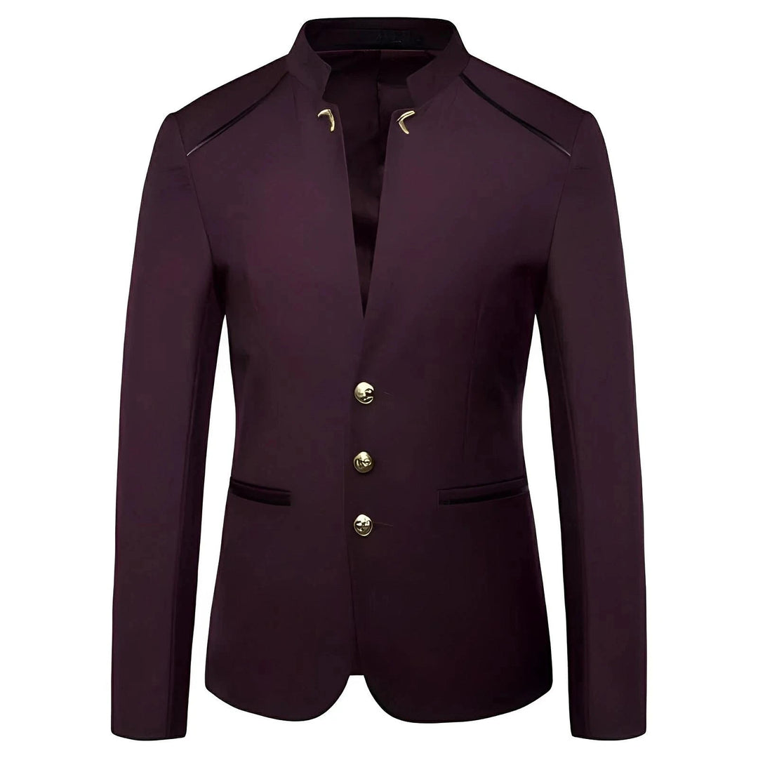 Merriweather High-Collar Blazer Wynston Duke Burgundy XS 