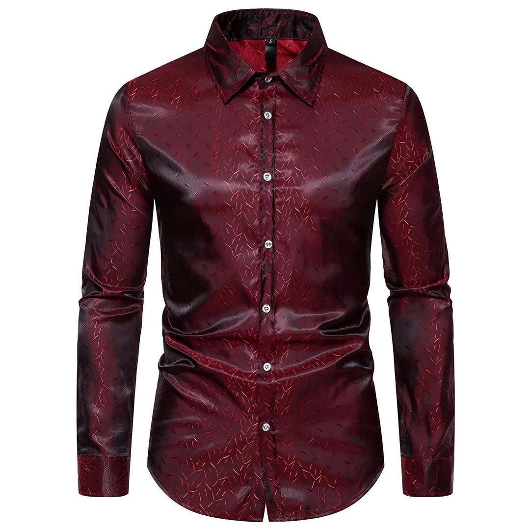 Mikel Silk Shirt Wynston Duke Wine Red S 