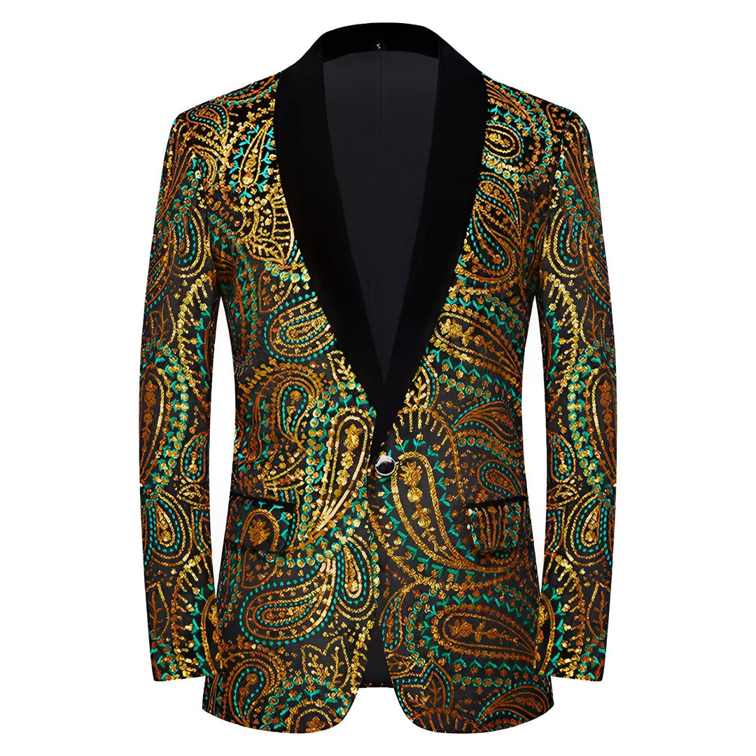 Quinton Sequin Blazer Wynston Duke Green 34R 