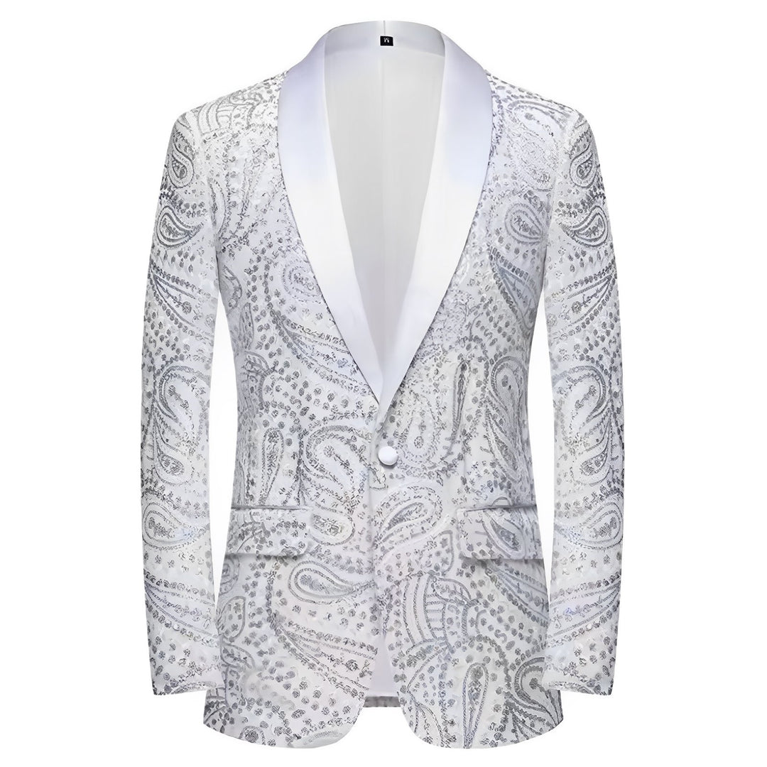 Quinton Sequin Blazer Wynston Duke White 34R 