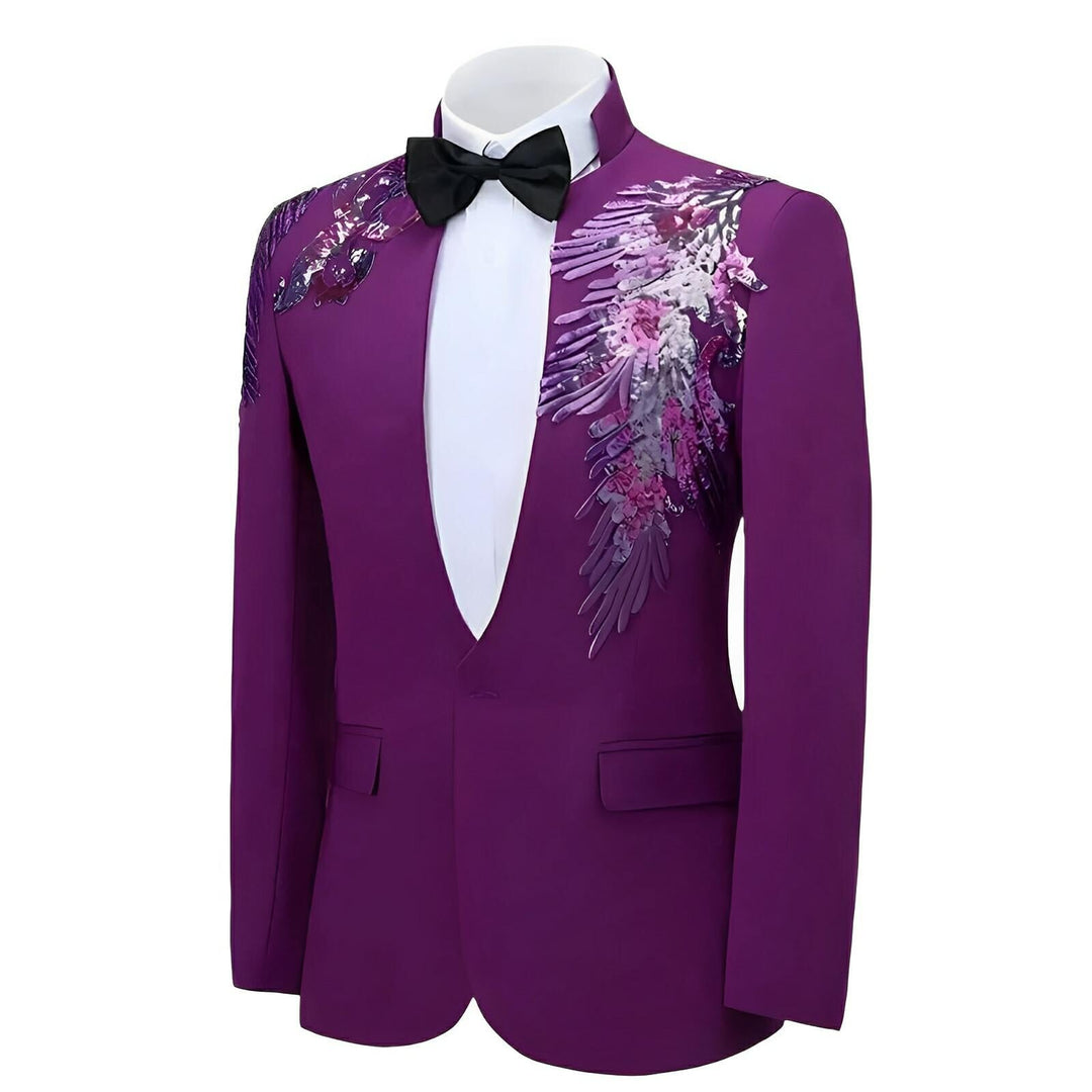 Ravenscroft Embroidered Blazer Wynston Duke Purple 2XS 