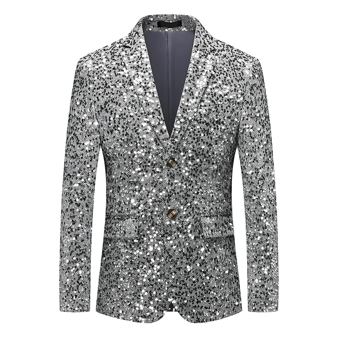 The Avalon Slim Fit Sequin Blazer Suit Jacket - Platinum Wynston Duke 