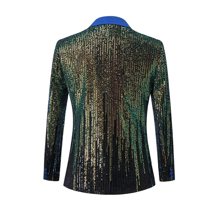 The Celestin Sequin Slim Fit Blazer Suit Jacket - Royal Wynston Duke 