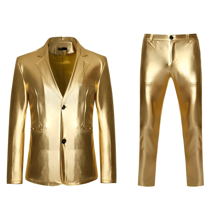 Zane Patent Leather Suit Wynston Duke Gold XS 